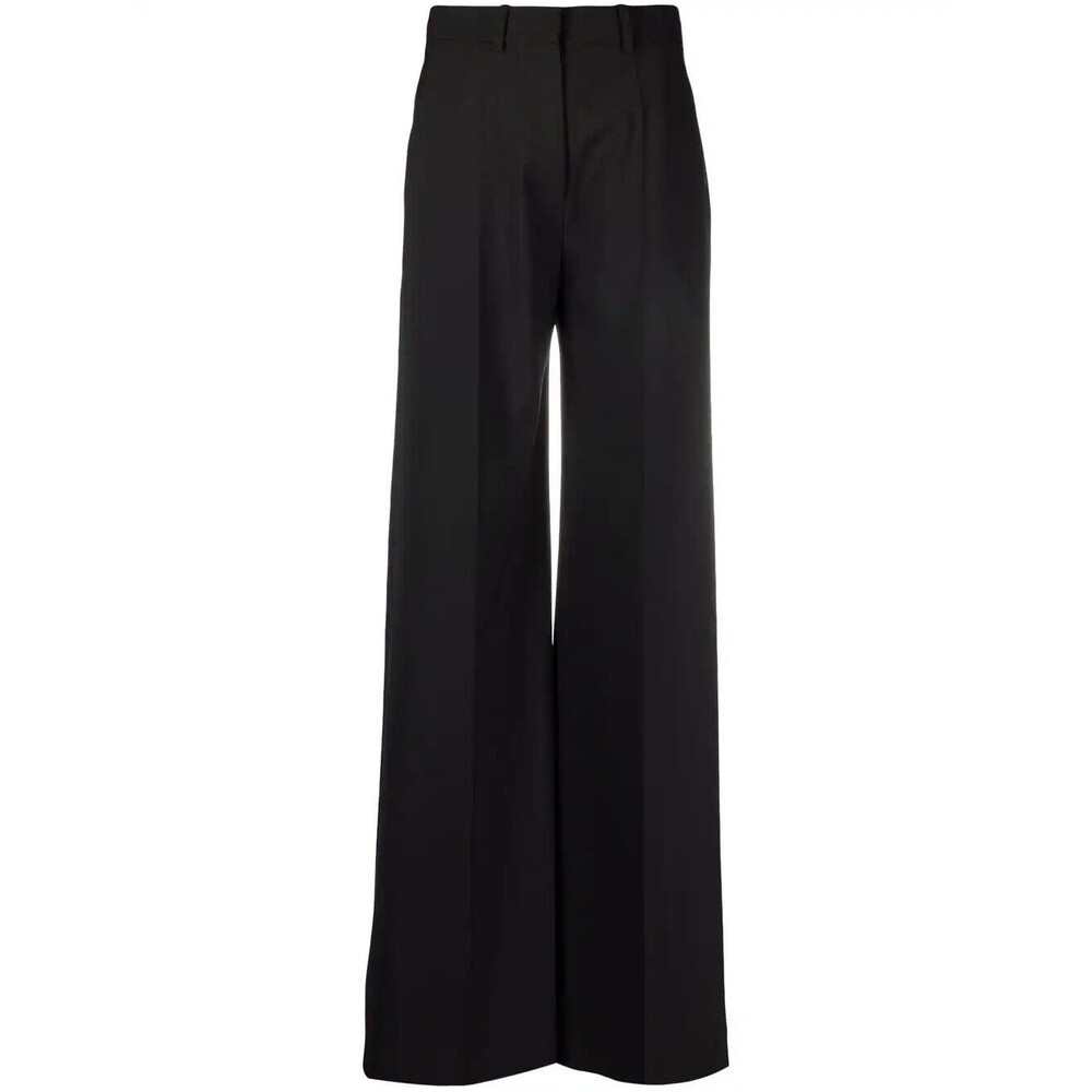 Valentino RED Pants Black Wool Blend Pleated Size 42 US 8 X 35 NWOT